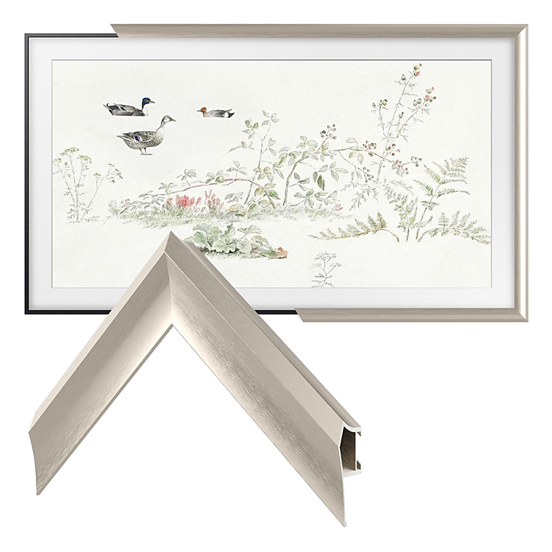 Deco Tv Frames 50 Alloy Prismatic Frame For Samsung The Frame Tv 2021-2024 In Prismatic German Silver