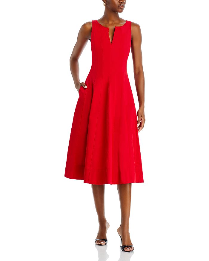 Shop Aqua Paneled Midi Dress - 100% Exclusive In Red