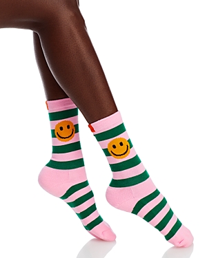 Shop Kule Smile Socks In Green/white