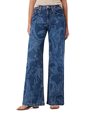 Jodie High Rise Wide Leg Jeans in Indigo Paisley