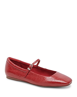 Shop Dolce Vita Women's Reyes Slip On Mary Jane Ballet Flats In Red Crinkle Patent Leather