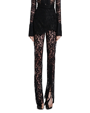 Shop A.w.a.k.e. Fitted Silk Lace Basque Pants In Black