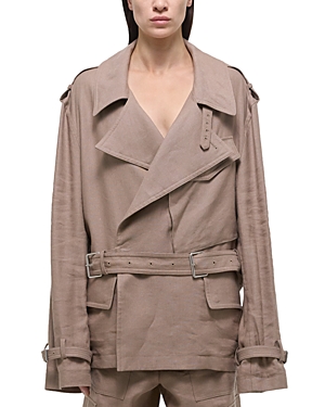 Shop Helmut Lang Rider Trench Jacket In Driftwood