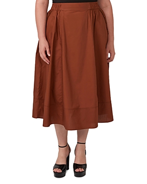 Estelle Plus Mahana Midi Skirt In Brown