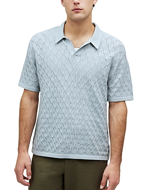 Cotton Diamond Stitched Slim Fit Sweater Polo Shirt