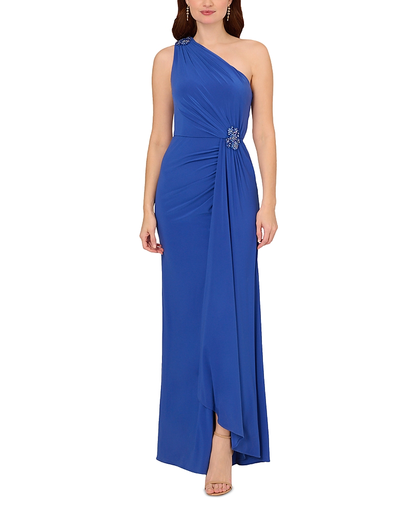 Adrianna Papell One Shoulder Evening Gown