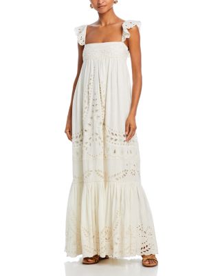 Hemant and Nandita - Cutwork Frill Shoulder Maxi Dress