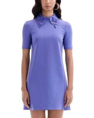 Oscar de la Renta - Floral Collared Mini Dress