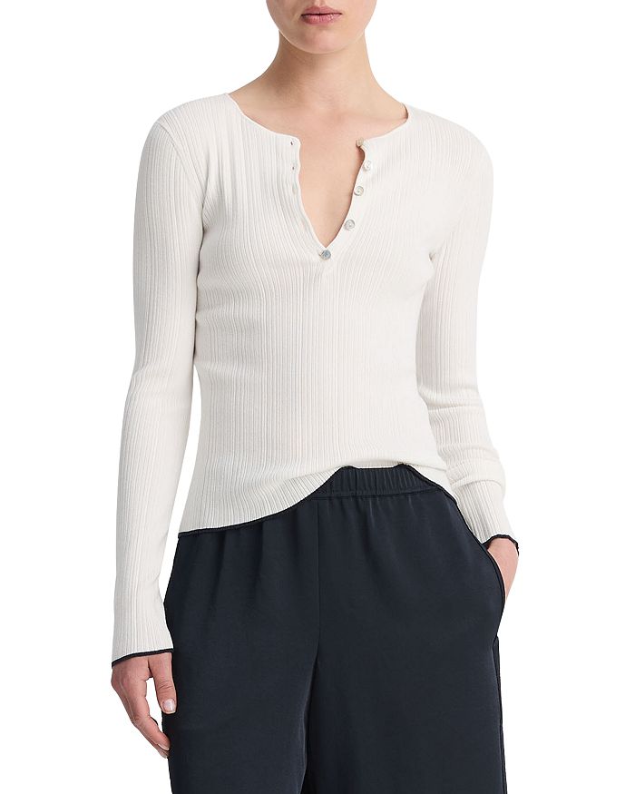 Vince Ribbed Henley | Bloomingdale's