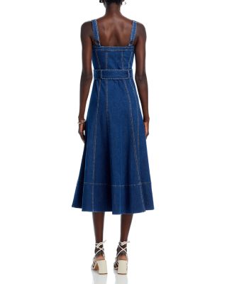 calvin klein denim overall dress Girls in Blue 12 Yrs Finished with a monogram mini dresses White Denim Dress Primark Size:12M