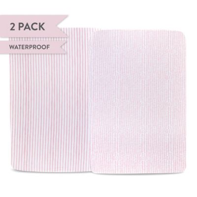 Ely's & Co. - Waterproof Pack N Play | Mini Portable Crib Sheet Set - Age 0-9 Months