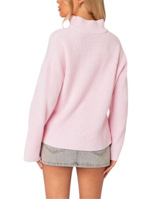 Amour High Neck Oversized Zip Sweater