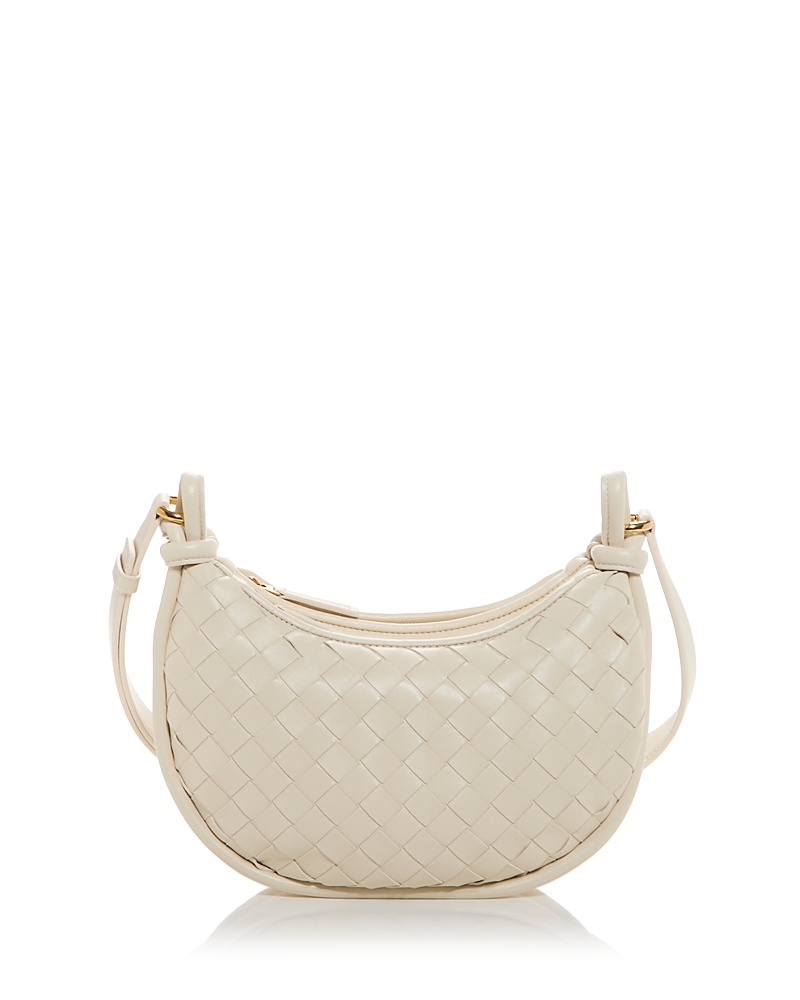 Bottega Veneta Small Gemelli Intrecciato Leather Crossbody Bag In Sea Salt/brass