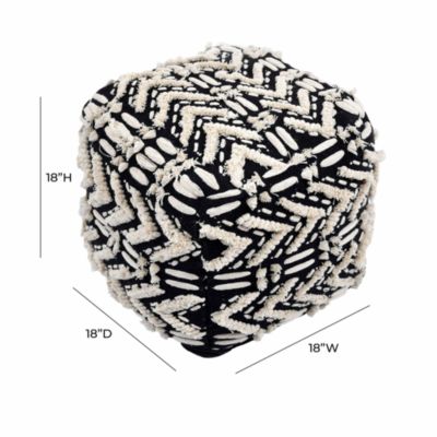 Mariel Hand Woven Textured Pouf