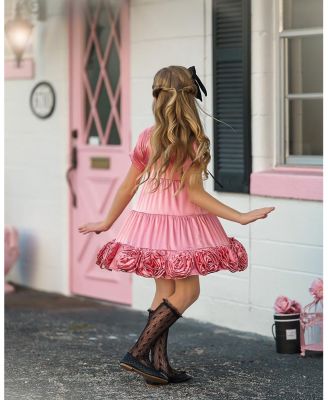 Girls' Satin Rose Dress - Baby, Little Kid, Big Kid