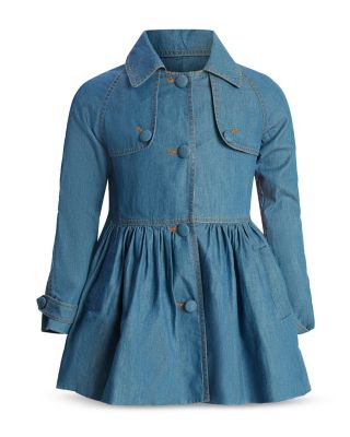 Bardot - Girls' Mia Chambray Trench Coat - Little Kid, Big Kid