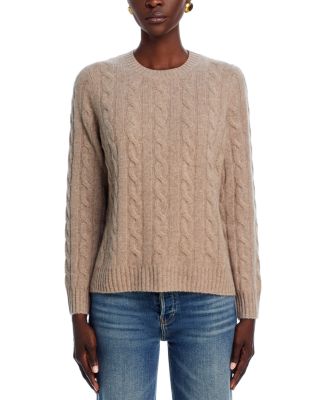 100% Cashmere Cable Knit Crewneck Sweater - Exclusive