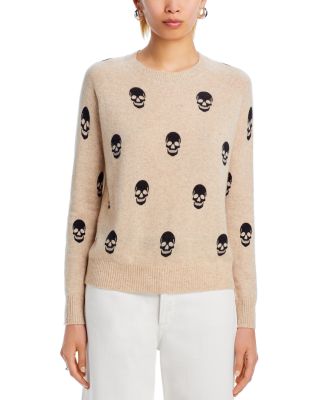 100% Cashmere Skull Print Crewneck Sweater - Exclusive