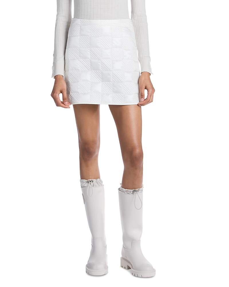 Moncler Quilted Mini Skirt With Mini Length In Silk White
