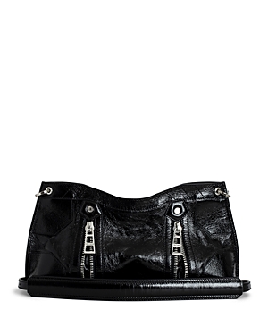 Zadig & Voltaire Sunny Moody Vintage Patent Crossbody In Noir