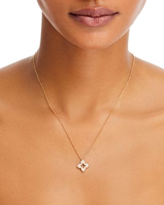 18K Yellow Gold Venetian Princess Pendant Necklace with Diamonds, 18"