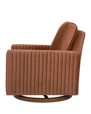 Poe Velvet Channeled Swivel Glider