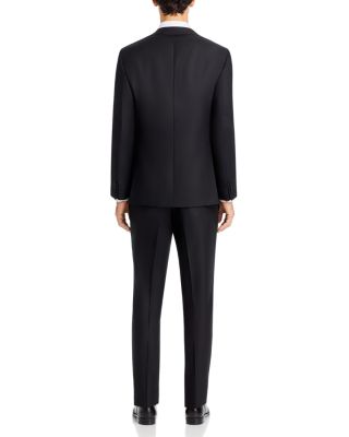 Capri Black Textured Solid Slim Fit Suit