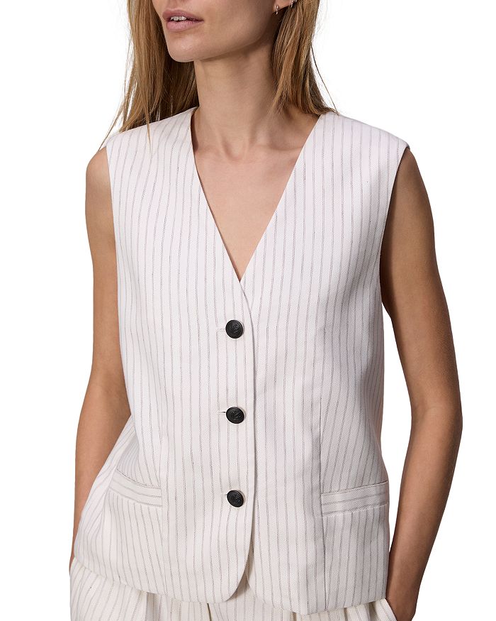 Erin Button Front Vest Set Red