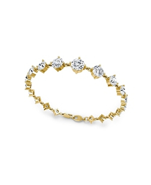 Shop Vrai Lab Grown Diamond Round Brilliant Infinity Linked Tennis Bracelet In 14k White Gold And Gold, 6.60 C