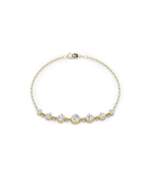 Lab Grown Diamond Round Brilliant Linked Tennis Bracelet in 14K White Gold and Gold, .85 ct. t.w.