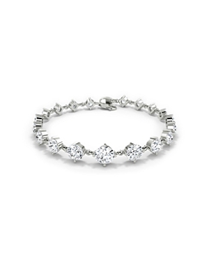 Shop Vrai Lab Grown Diamond Round Brilliant Infinity Linked Tennis Bracelet In 14k White Gold And Gold, 6.60 C