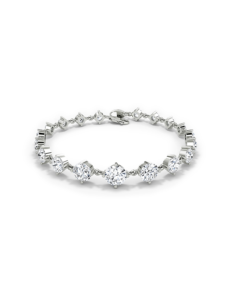 Vrai Lab Grown Diamond Round Brilliant Infinity Linked Tennis Bracelet In 14k White Gold And Gold, 6.60 C In K White Gold