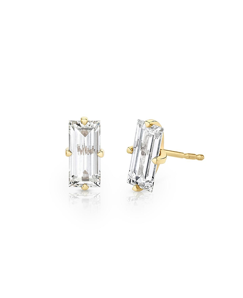 Vrai Iconic Lab-Grown Diamond Stud Earrings in 14K White Gold, 1.5ctw Baguette Lab Grown Diamonds