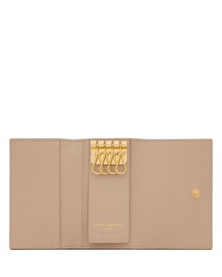 Saint Laurent Cassandre Matelassé Key Pouch In Grain De