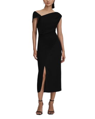 REISS Miller Asymmetric Neck Midi Dress | Bloomingdale's Women
