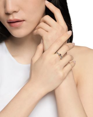 Petite Cable Flex Ring in Sterling Silver with 14K Yellow Gold, 2.8mm