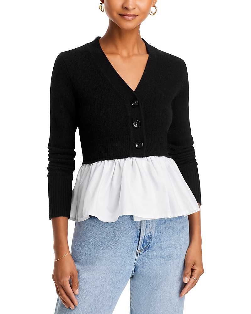 AQUA CASHMERE V NECK TWOFER - EXCLUSIVE