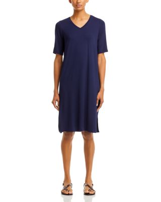 V Neck Elbow Sleeve Dress