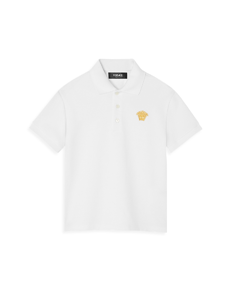 Versace Boys' Medusa Embroidery Piquet Polo - Big Kid
