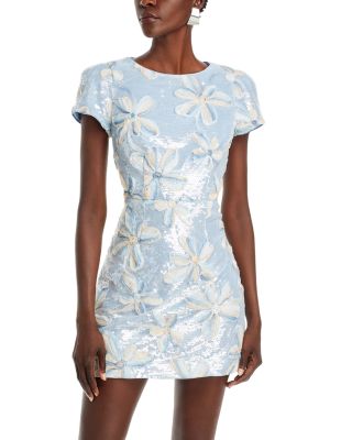 MILLY - Rowen Floral Sequinned Mini Dress