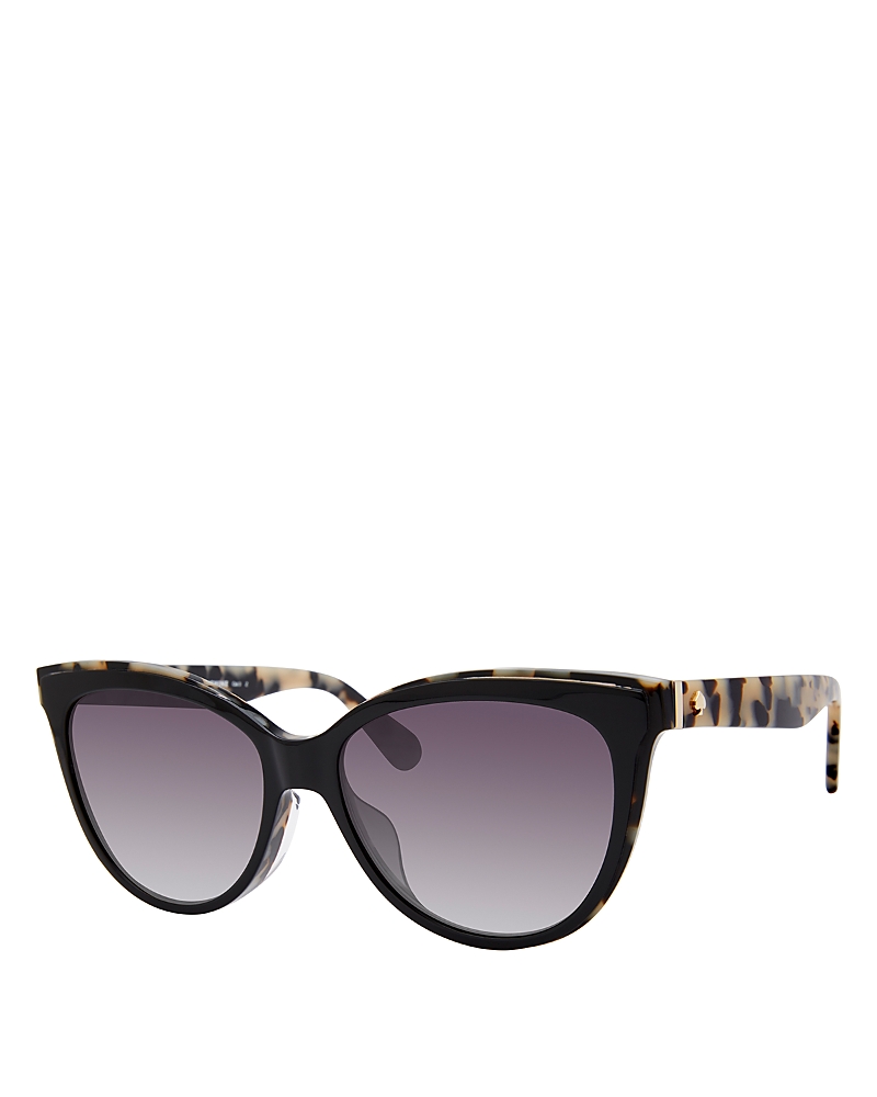 Kate Spade New York Daesha Cat Eye Sunglasses, 56mm In Black Havana/purple Polarized Gradient