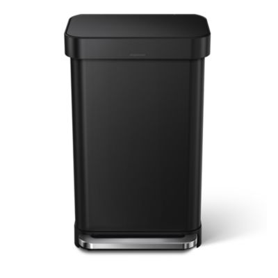 45 Liter Rectangular Liner Rim Kitchen Trash Can with Liner Pocket