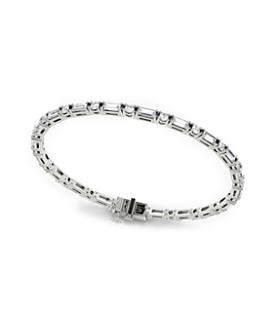 Vrai Mixed Shape Lab-grown Diamond Bracelet In 14k White Gold, 6.60ctw Emerald & Round Brilliant Lab Grow In White