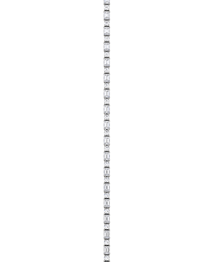 Jennifer Zeuner Vrai Mixed Shape Lab-grown Diamond Bracelet In 14k White Gold, 6.60ctw/7.0ctw Emerald & Round Brilli