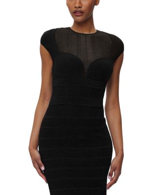 Textured Sheer Bustier Gown