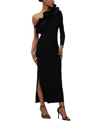 Asymmetric Ruffled Gown