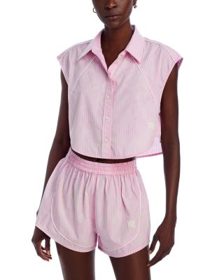 alexanderwang.t - Cropped Sleeveless Button Front Top