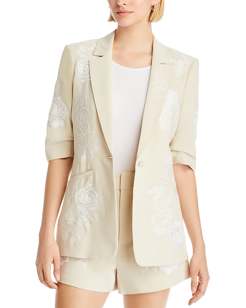 Cinq a Sept Floating Roses Embroidered Blazer