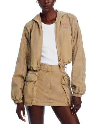 alexanderwang.t - Cropped Hooded Cargo Bomber Jacket