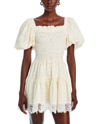 Waimari - La Sierra Smocked Lace Mini Dress